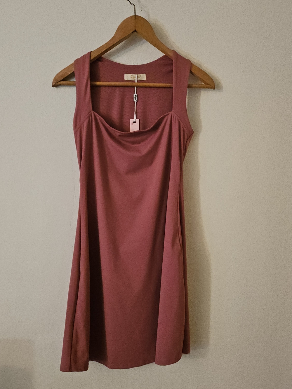 Qinsen Square Neck Sleeveless Athletic Mini Dress